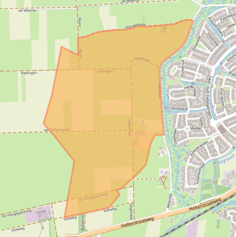 Kaart van postcodegebied 7462PR.