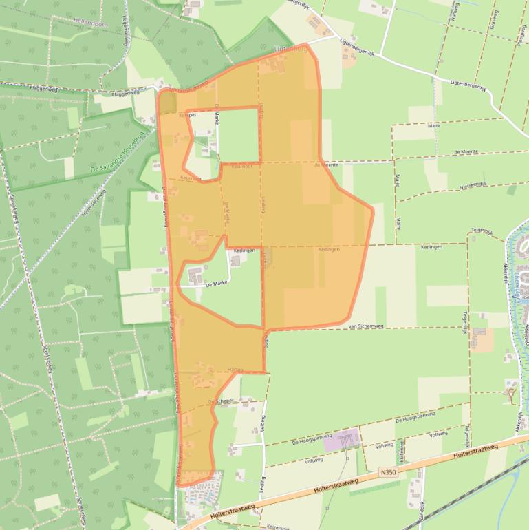 Kaart van postcodegebied 7462PT.