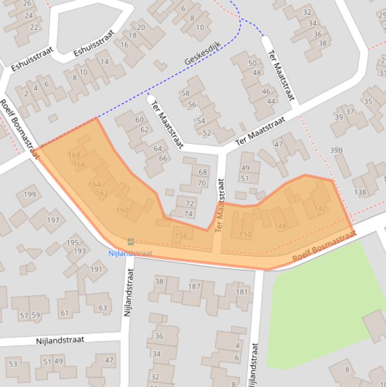 Kaart van postcodegebied 7462RJ.