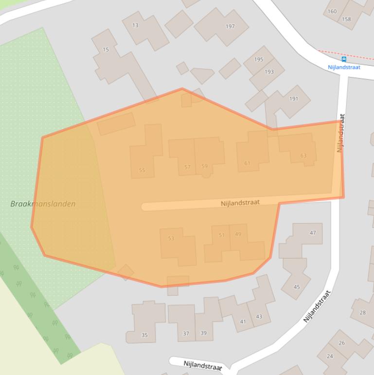 Kaart van postcodegebied 7462RZ.