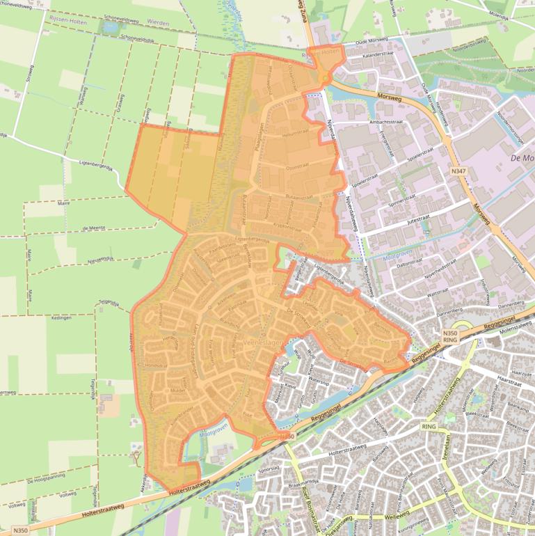 Kaart van postcodegebied 7463.