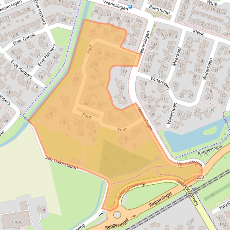 Kaart van postcodegebied 7463AS.