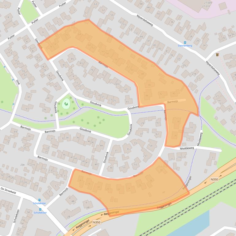 Kaart van postcodegebied 7463BA.