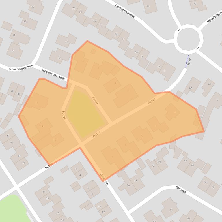 Kaart van postcodegebied 7463BM.