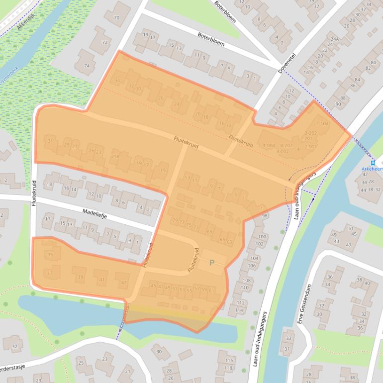 Kaart van postcodegebied 7463EE.