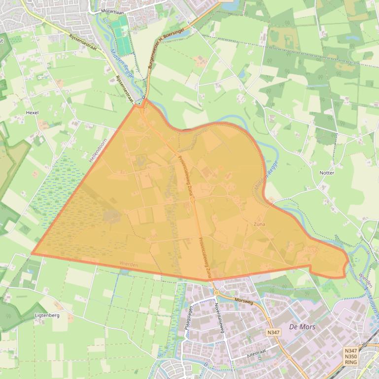 Kaart van postcodegebied 7466.