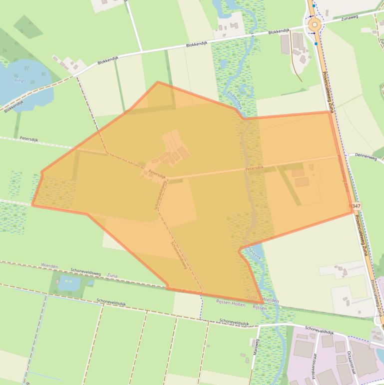 Kaart van postcodegebied 7466PB.