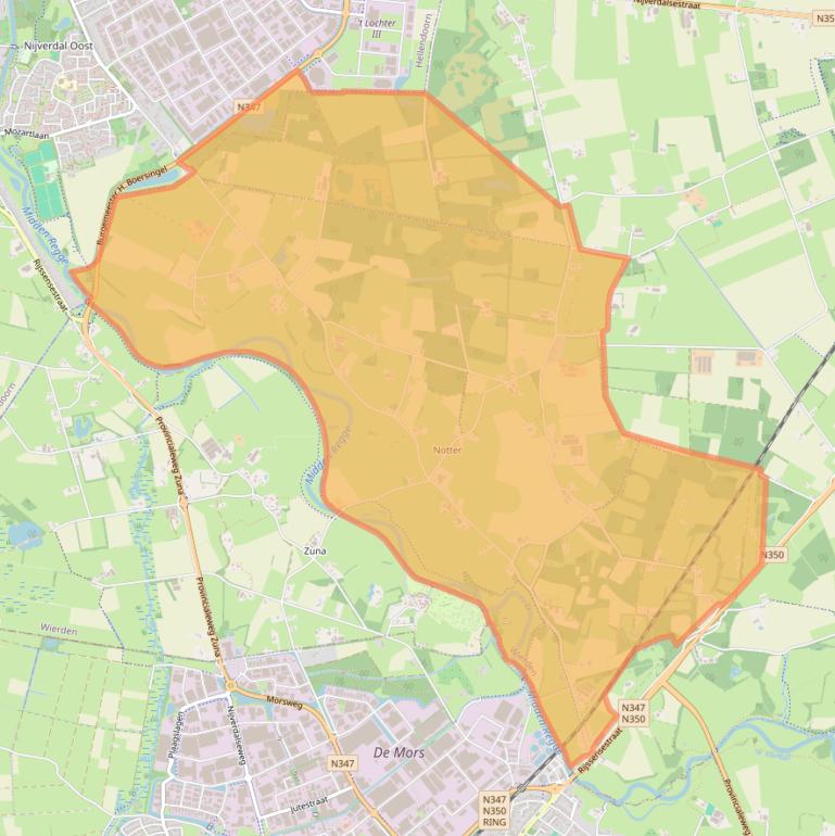 Kaart van postcodegebied 7467.