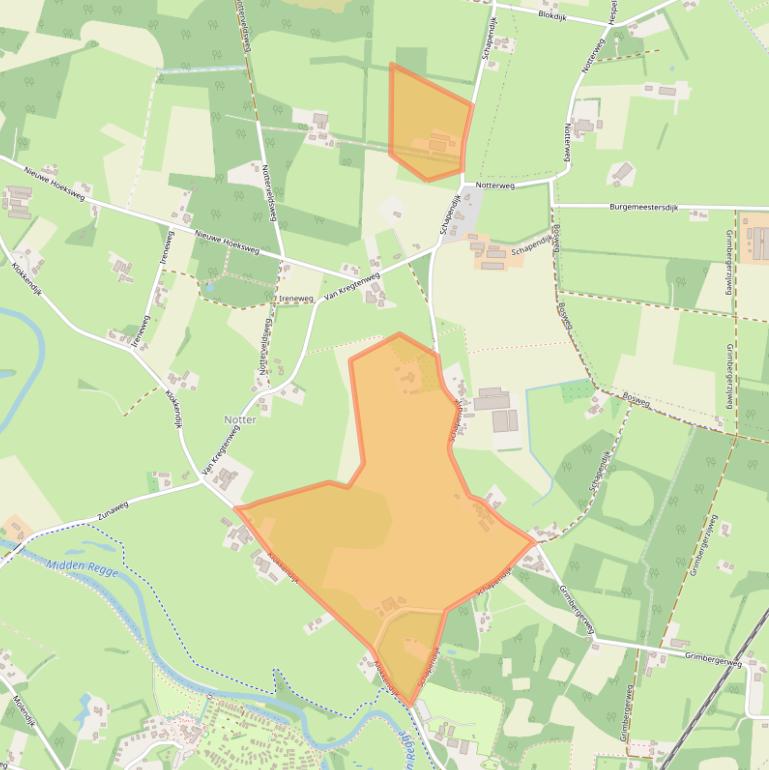 Kaart van postcodegebied 7467PP.