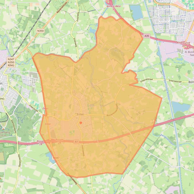 Kaart van postcodegebied 7468.