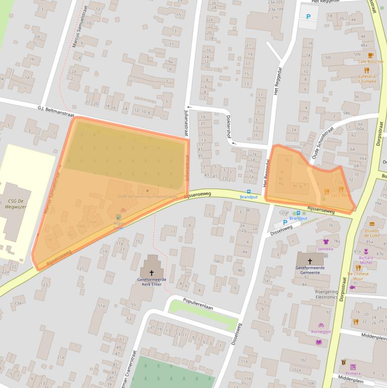 Kaart van postcodegebied 7468AC.