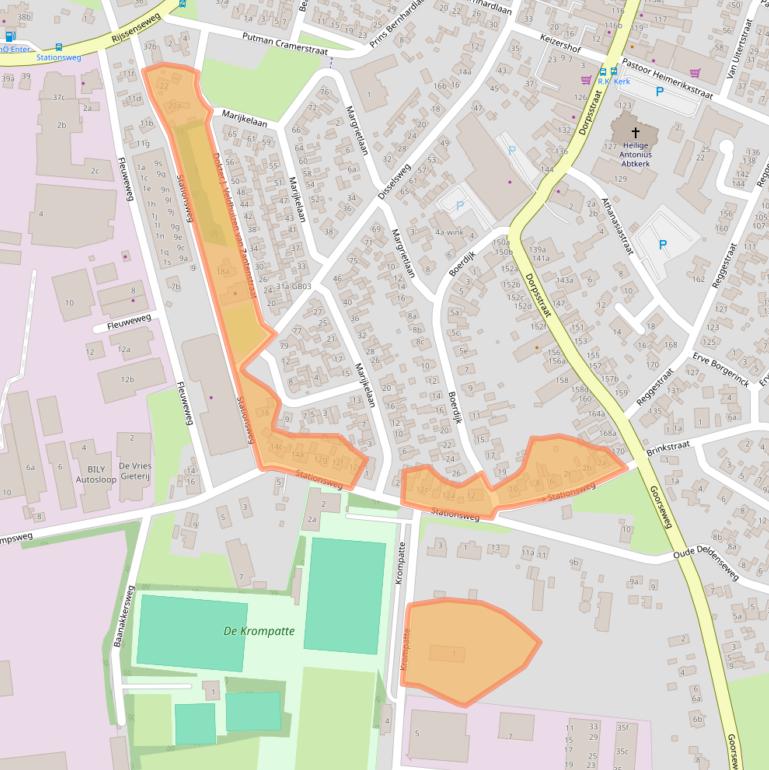 Kaart van postcodegebied 7468AT.