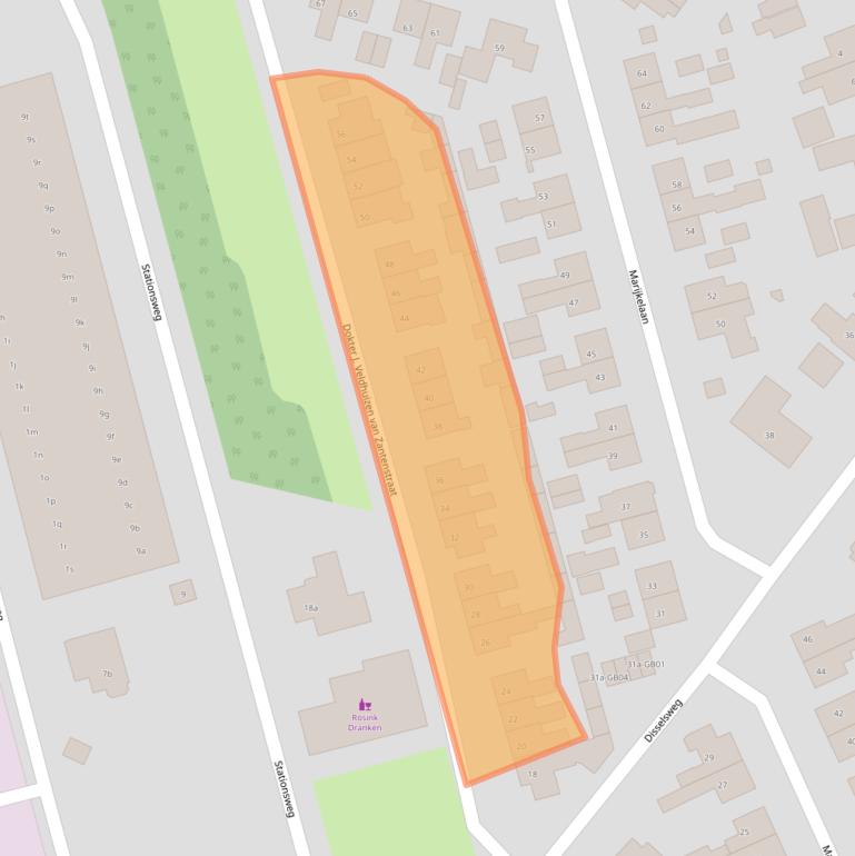 Kaart van postcodegebied 7468BB.