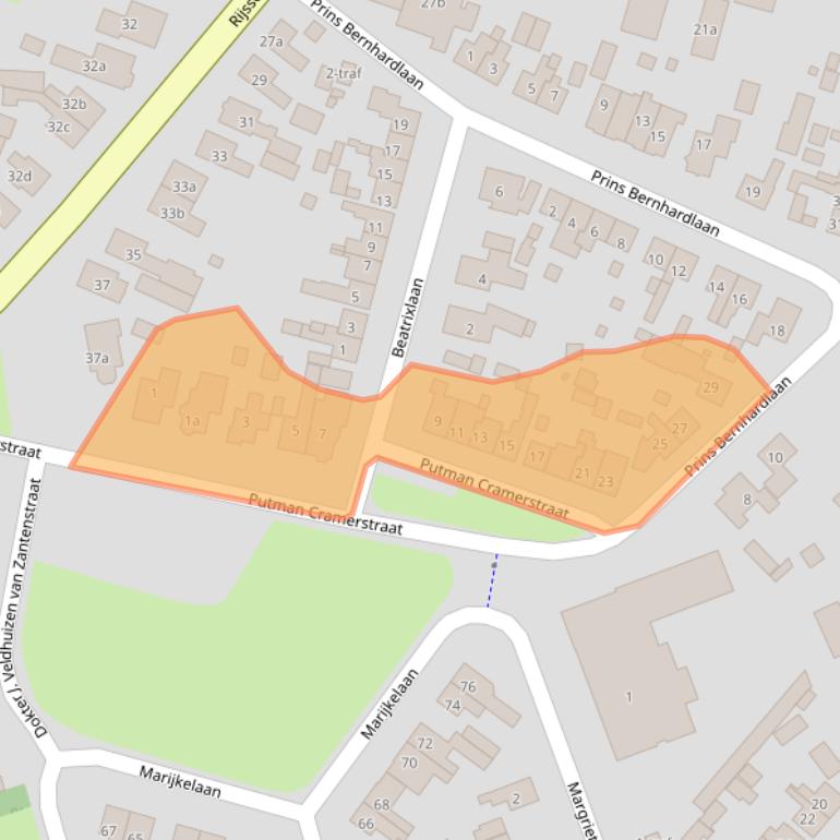 Kaart van postcodegebied 7468BG.