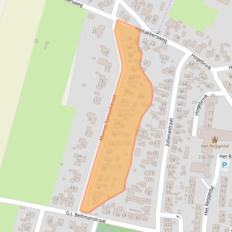 Kaart van postcodegebied 7468BP.