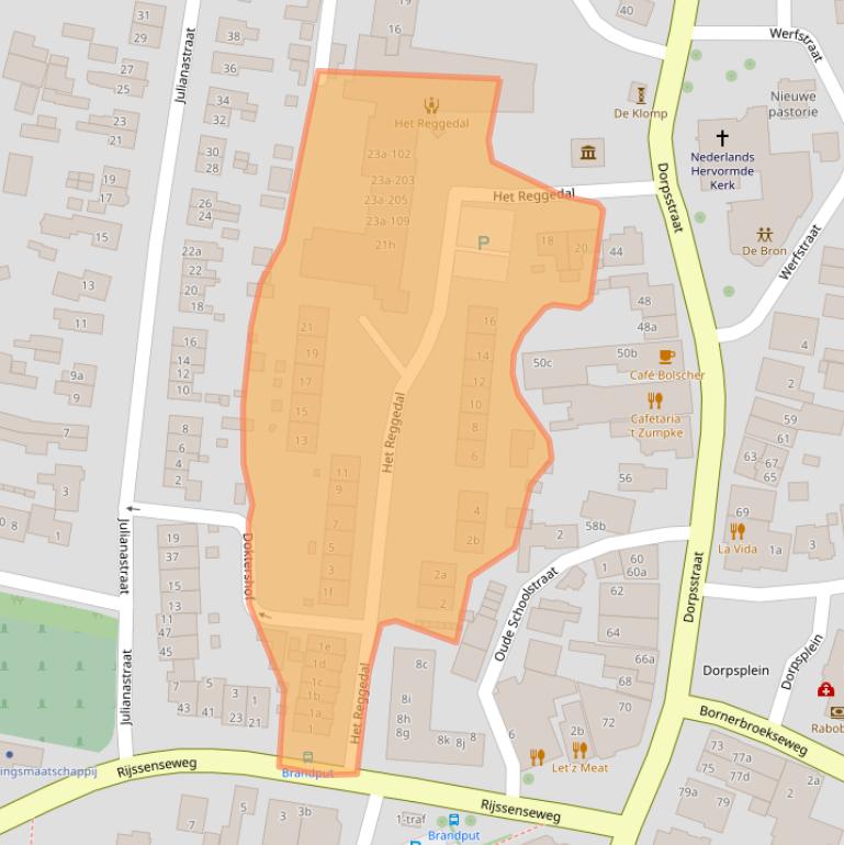 Kaart van postcodegebied 7468BX.