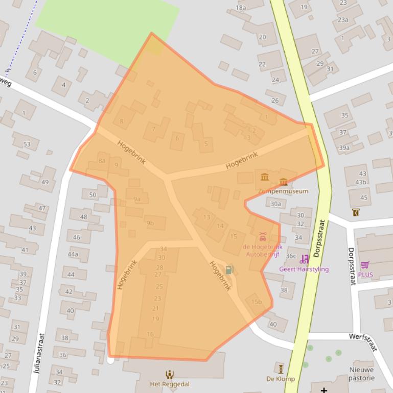 Kaart van postcodegebied 7468CB.