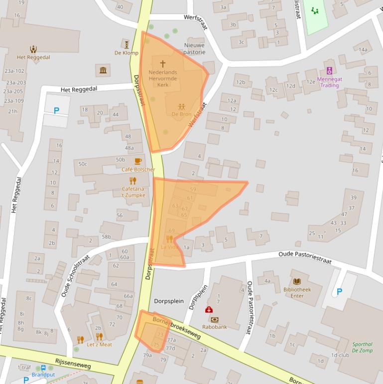 Kaart van postcodegebied 7468CE.