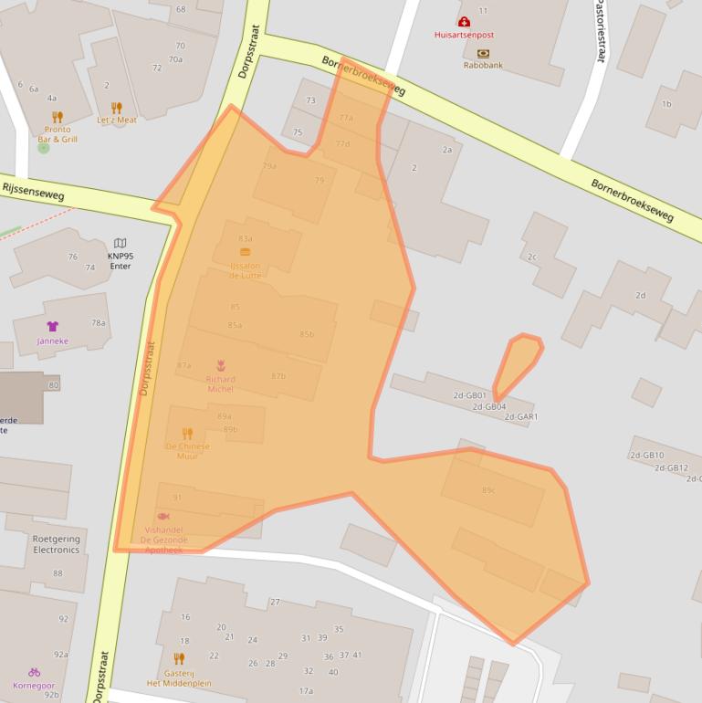 Kaart van postcodegebied 7468CG.