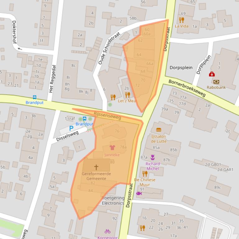 Kaart van postcodegebied 7468CM.