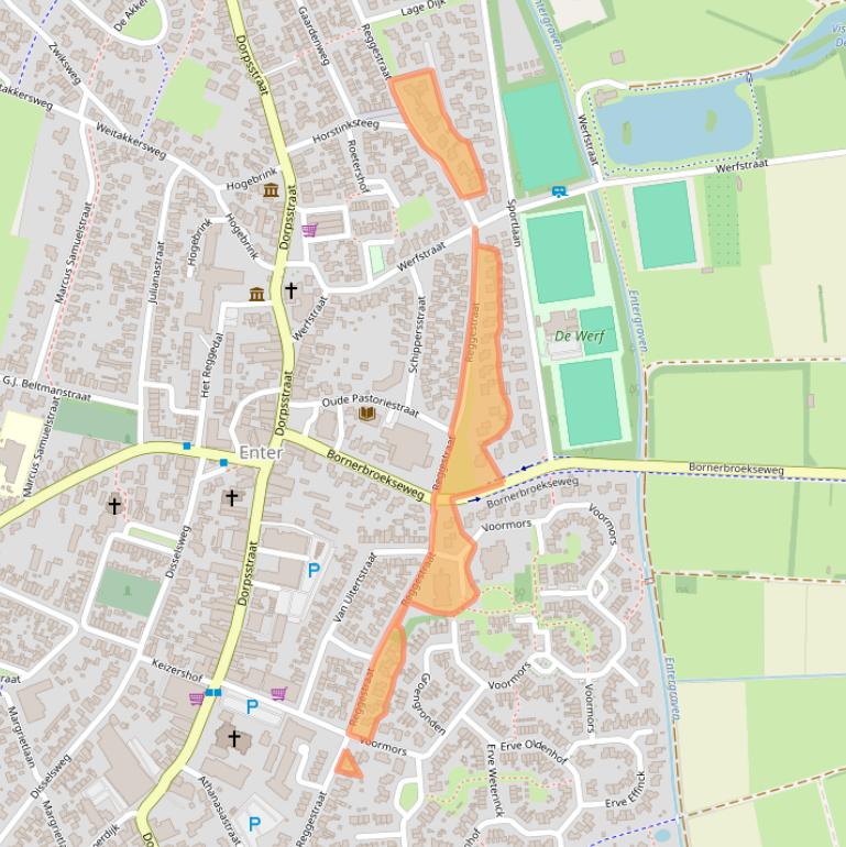 Kaart van postcodegebied 7468EJ.