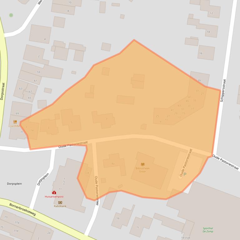 Kaart van postcodegebied 7468GC.