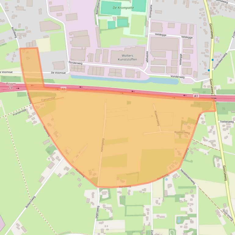 Kaart van postcodegebied 7468MB.