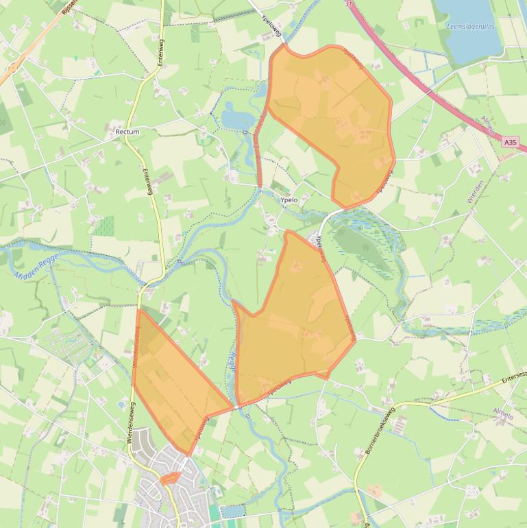 Kaart van postcodegebied 7468RA.