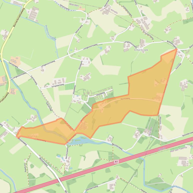 Kaart van postcodegebied 7468RT.