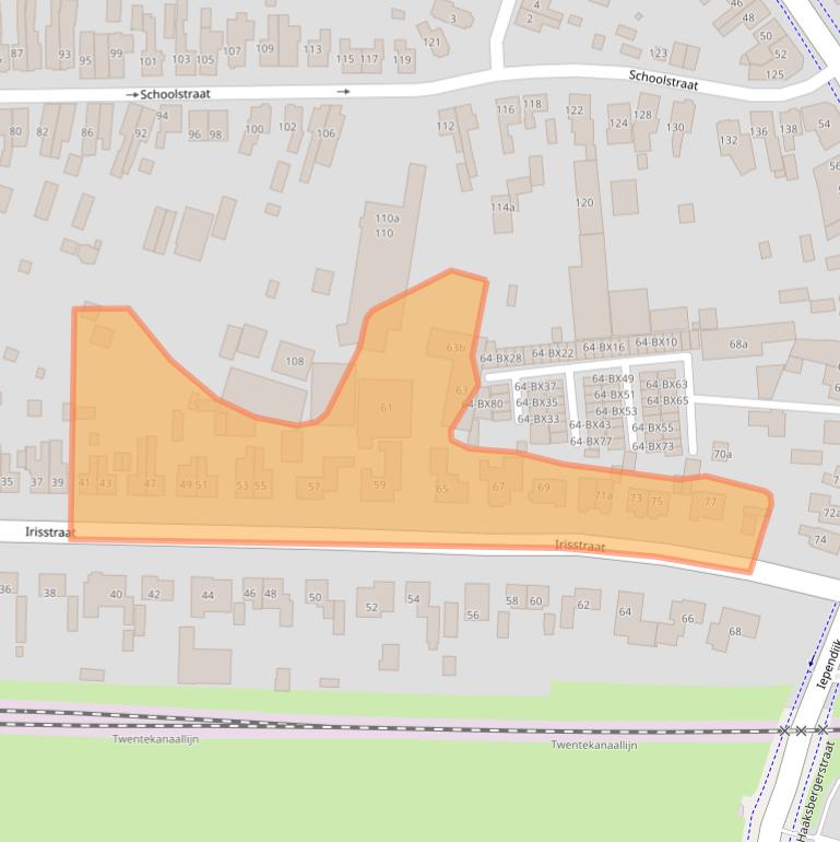 Kaart van postcodegebied 7471AT.