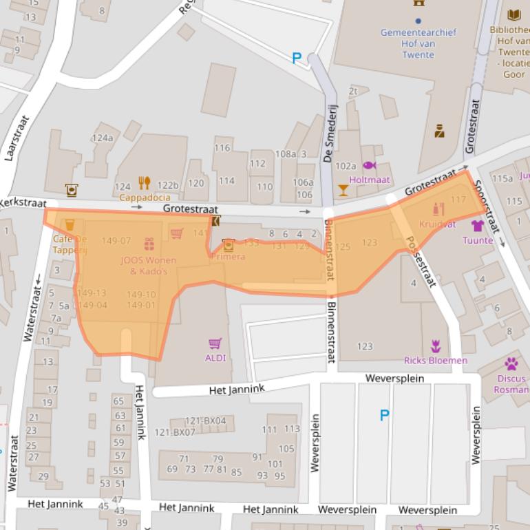 Kaart van postcodegebied 7471BN.