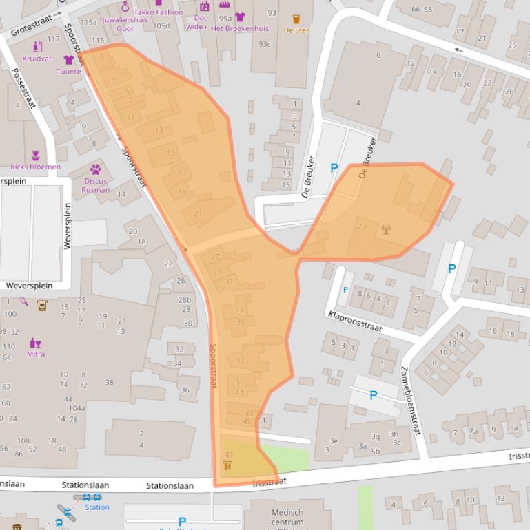 Kaart van postcodegebied 7471BV.