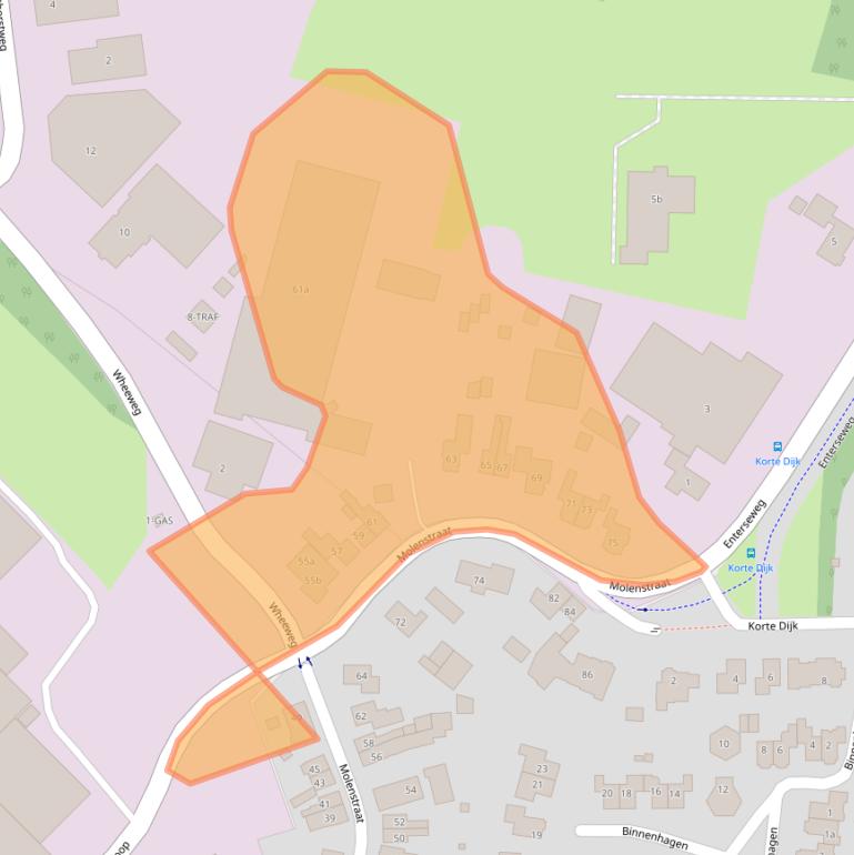Kaart van postcodegebied 7471CK.