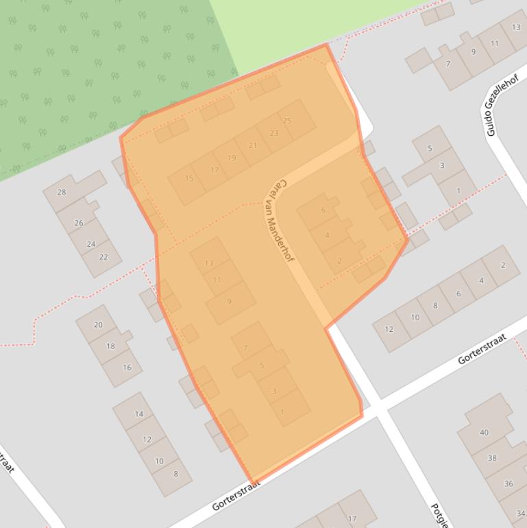 Kaart van postcodegebied 7471ED.