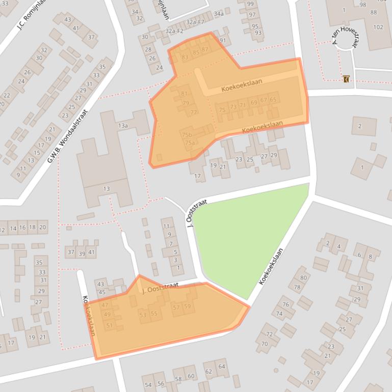 Kaart van postcodegebied 7475CL.