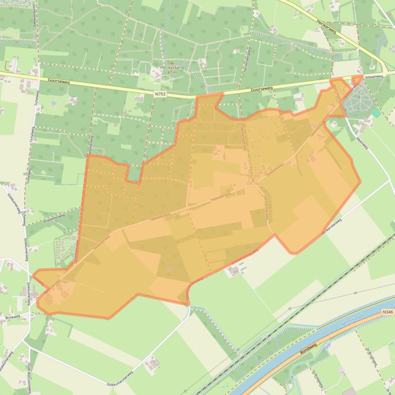 Kaart van postcodegebied 7475ND.