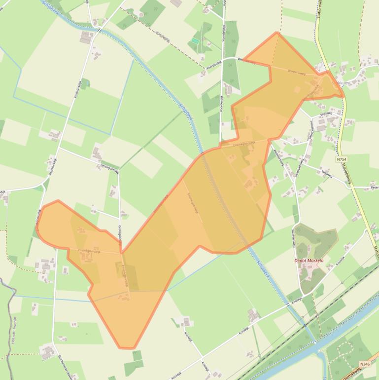 Kaart van postcodegebied 7475NV.