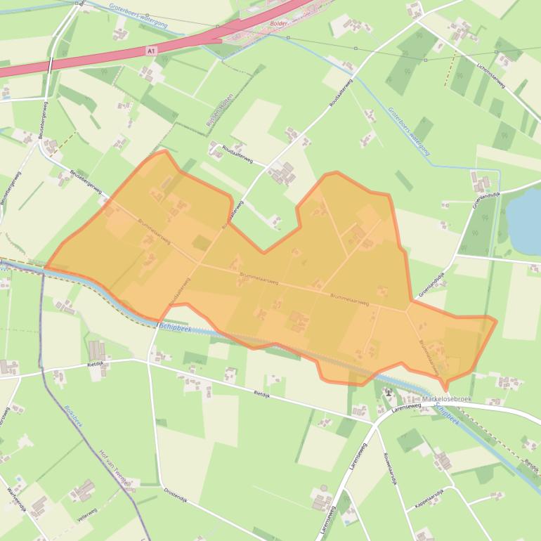 Kaart van postcodegebied 7475RJ.