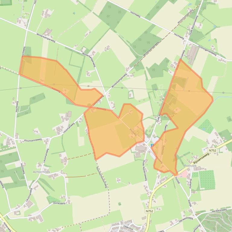 Kaart van postcodegebied 7475SG.