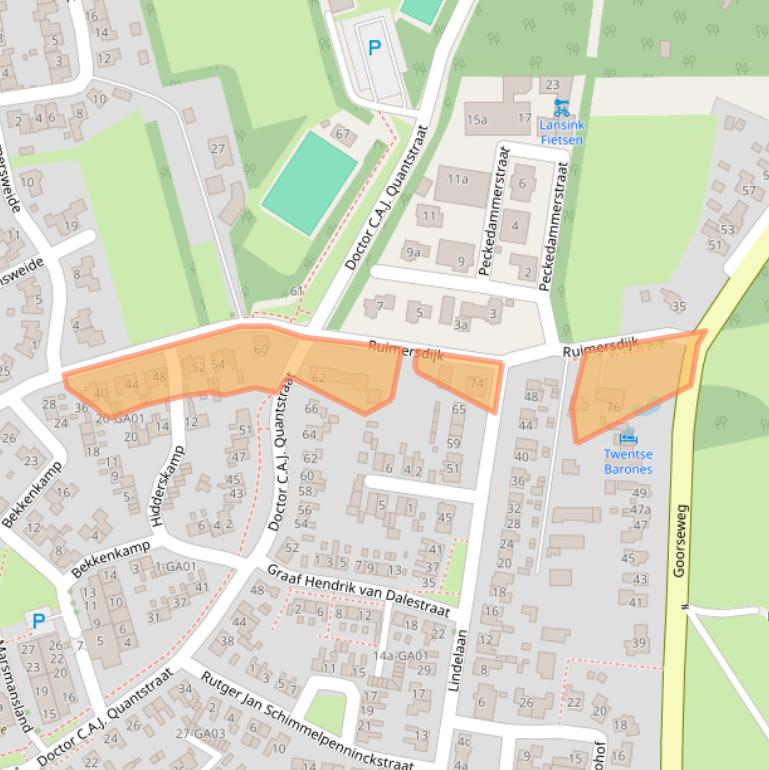 Kaart van postcodegebied 7478AL.