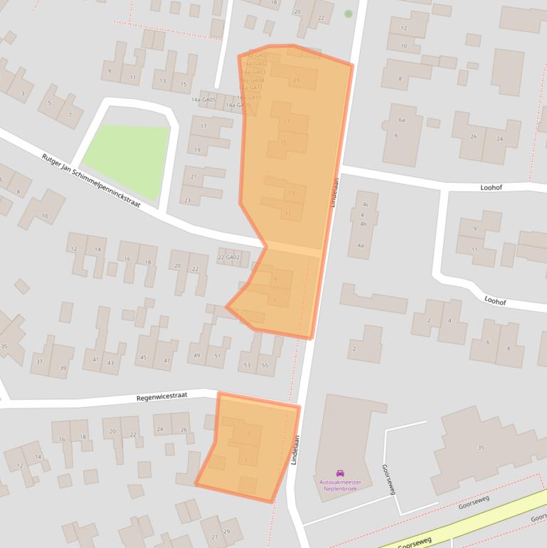 Kaart van postcodegebied 7478BE.