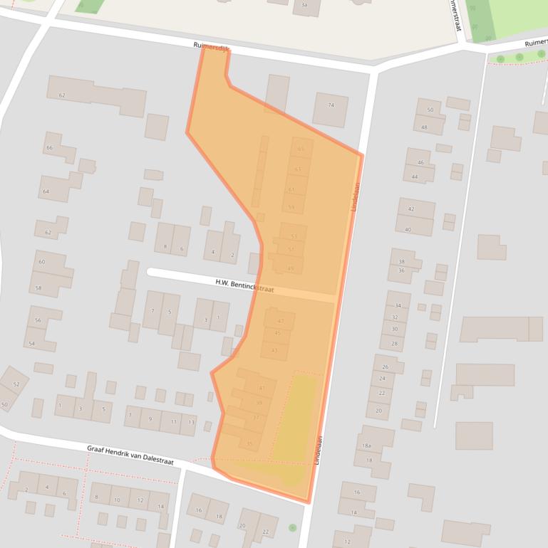 Kaart van postcodegebied 7478BG.