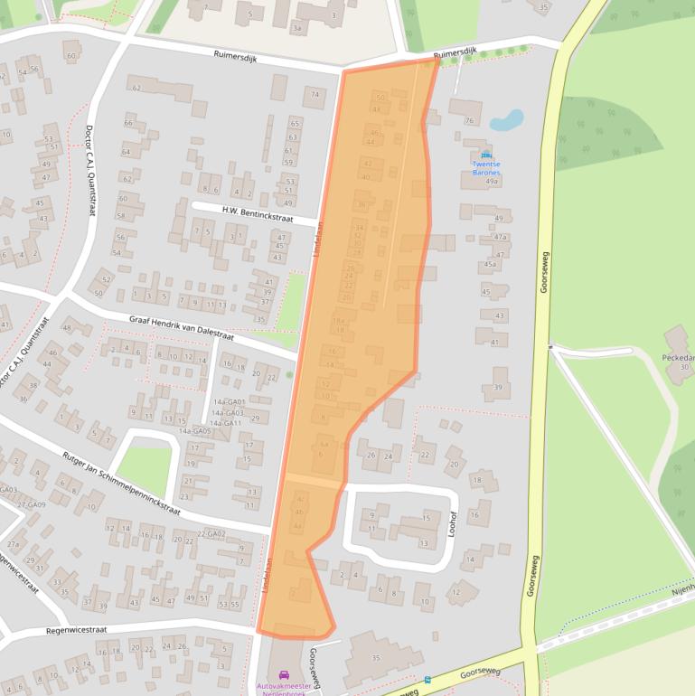 Kaart van postcodegebied 7478BH.