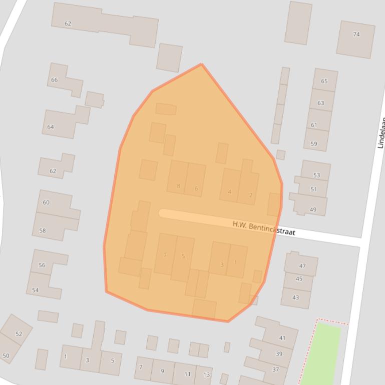 Kaart van postcodegebied 7478BM.