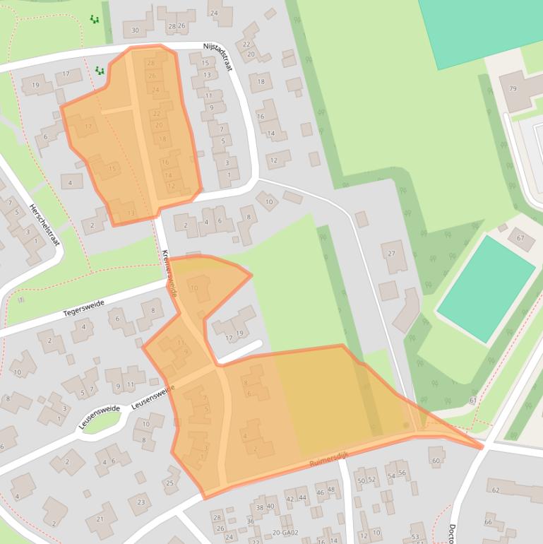 Kaart van postcodegebied 7478DB.