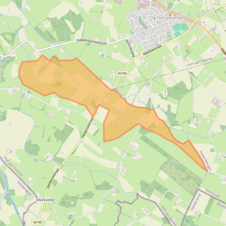 Kaart van postcodegebied 7478PJ.