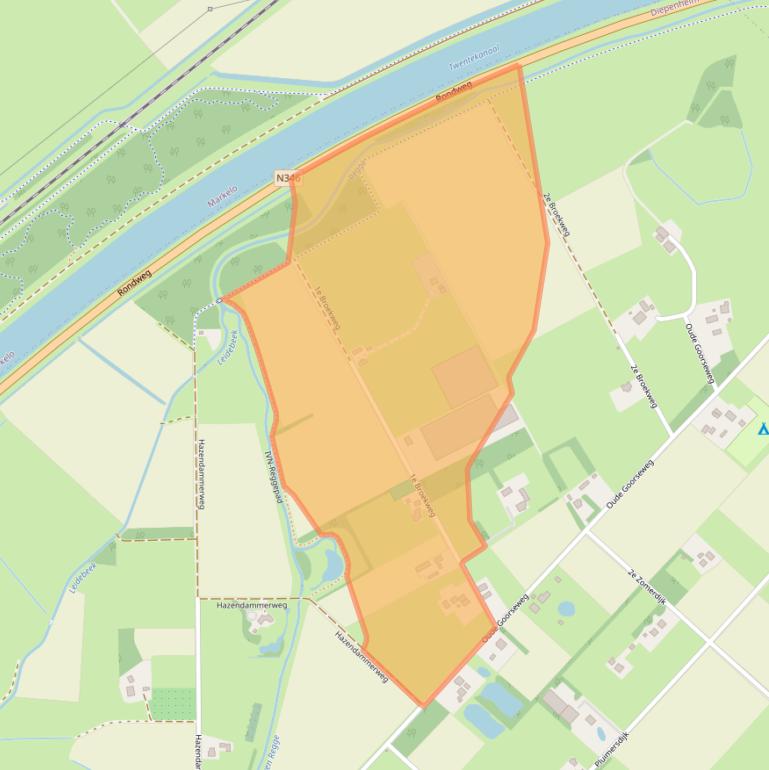 Kaart van postcodegebied 7478RZ.