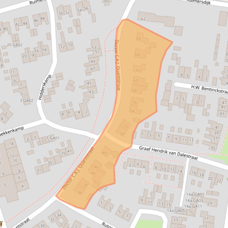 Kaart van postcodegebied 7478XC.