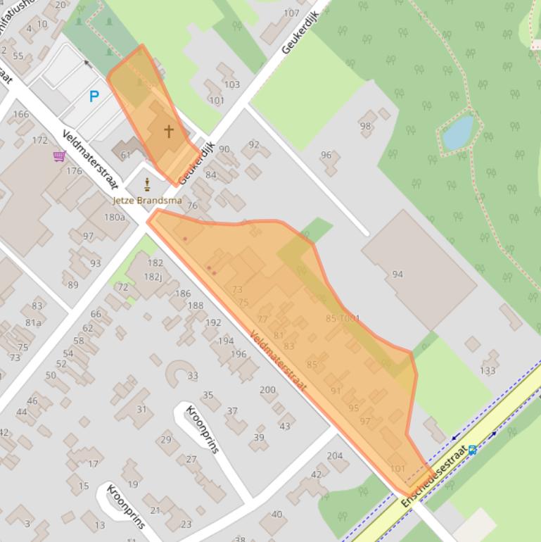 Kaart van postcodegebied 7481AC.