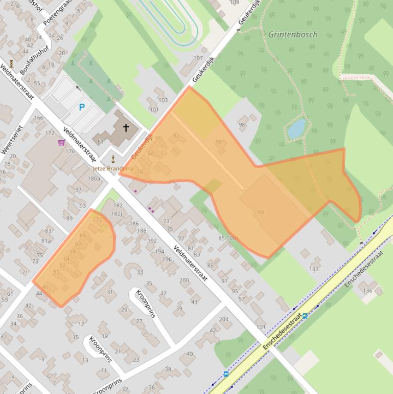 Kaart van postcodegebied 7481CC.